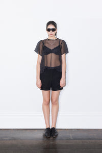 SILK ORGANZA BLOUSE 002 - BLACK