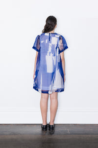 SILK ORGANZA DRESS 003 - BLUE