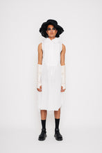 Load image into Gallery viewer, SLEEVELESS BIBBED SHIRT DRESS 001 - WHITE
